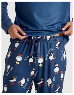 Soho Cosy Knit Pyjama Set in Stud Puffin Print