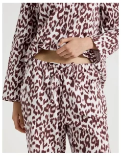 Soho Flannelette Pyjama Set in Leopard Print