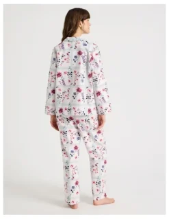 Soho Flannelette Pyjama Set in Floral Grid Print