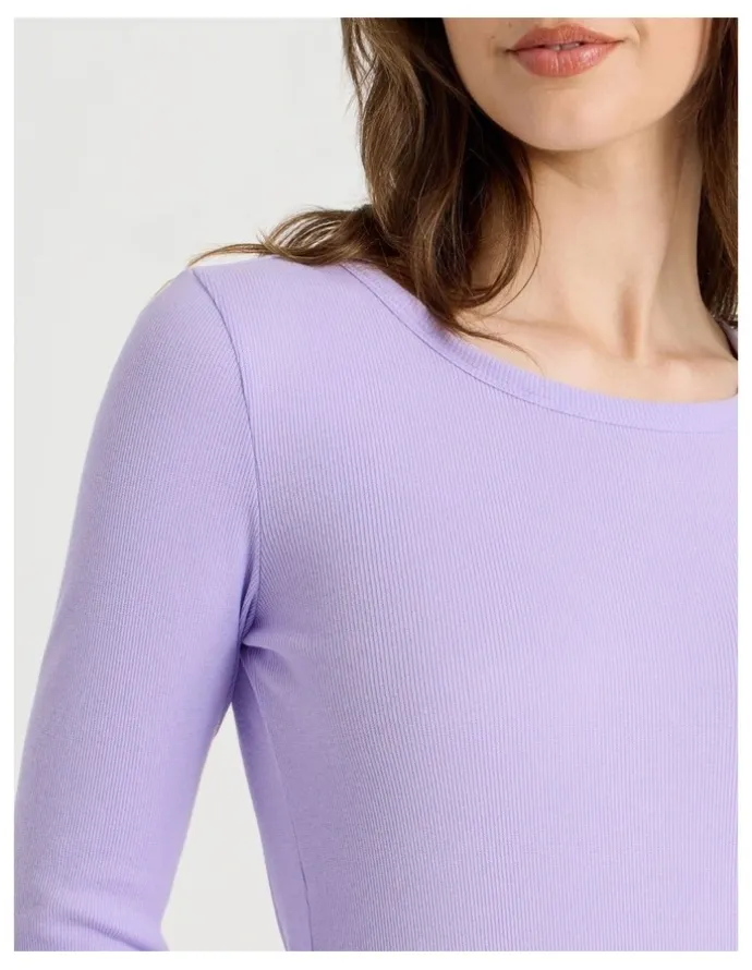 Soho Flannel Long Sleeve Knit / Flannelette Pant PJ Set in Lilac Stripe Print