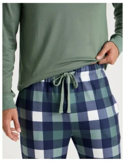 Soho Henley Check Cosy Knit Pyjama Set in Assorted