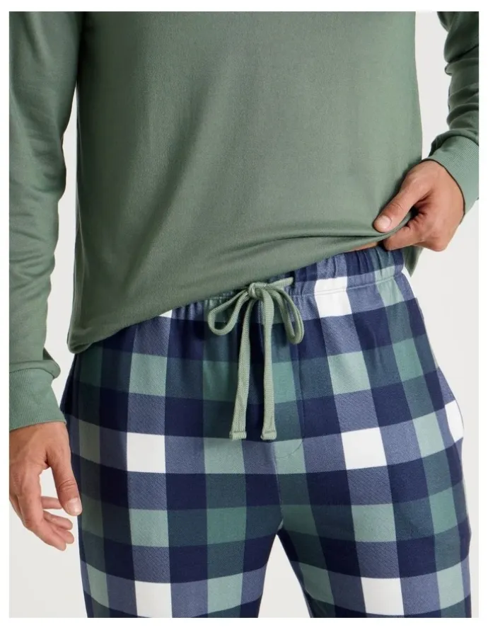 Soho Henley Check Cosy Knit Pyjama Set in Assorted