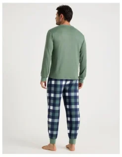 Soho Henley Check Cosy Knit Pyjama Set in Assorted