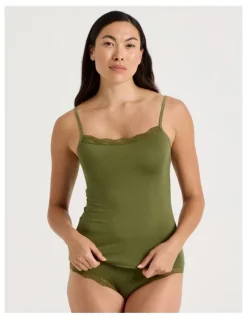 Soho Lace Modal Camisole in Khaki