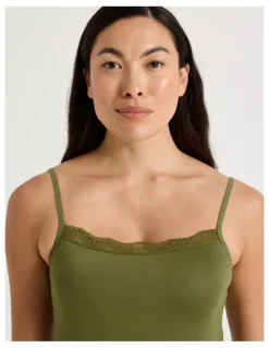 Soho Lace Modal Camisole in Khaki