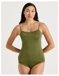 Soho Lace Modal Camisole in Khaki