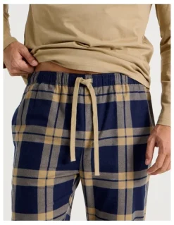Soho Long Sleeve Tee and Flannelette Pant Pyjama Set in Cabin Check