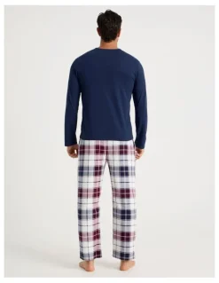 Soho Long Sleeve Tee and Flannelette Pant Pyjama Set in Classic Check