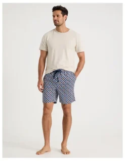 Soho 2 Pack Poplin Sleep Shorts in Abstract