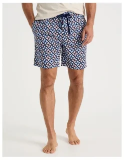 Soho 2 Pack Poplin Sleep Shorts in Abstract