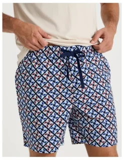 Soho 2 Pack Poplin Sleep Shorts in Abstract