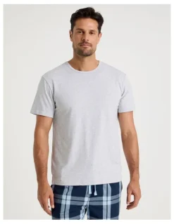 Soho 2 Pack Sleep Tees in Grey & Blue