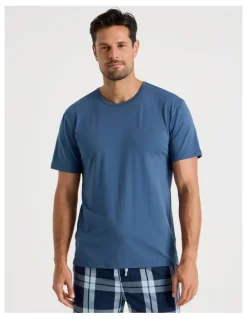 Soho 2 Pack Sleep Tees in Grey & Blue