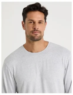 Soho Plain Cosy Knit Pyjama Set in Grey Marle