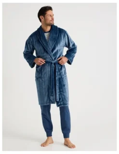 Soho Shawl Robe in Navy