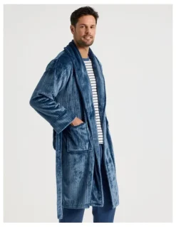 Soho Shawl Robe in Navy
