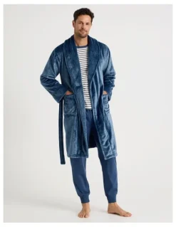 Soho Shawl Robe in Navy