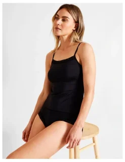 Soho Smooth Lace Cami in Black