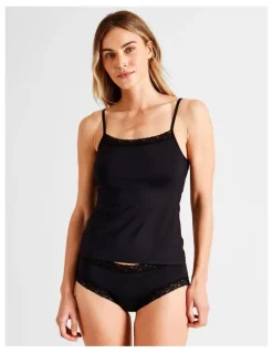 Soho Smooth Lace Cami in Black
