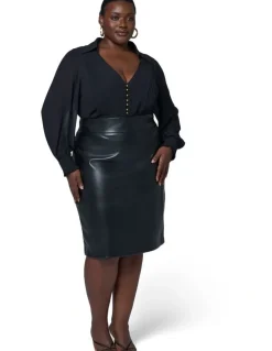 Something 4 Olivia Aurelia Pu Midi Skirt