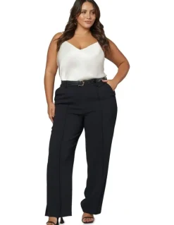 Something 4 Olivia Maxie Straight Leg Pants in Black