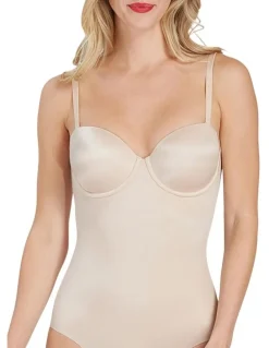 Spanx Shape Suit Your Fancy Strapless Cupped Brief Bodysuit in Beige