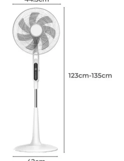 Spector Pedestal Fan Tilt & Oscillating 28 Speed Cooler Timer Adjustable Height in White