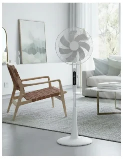 Spector Pedestal Fan Tilt & Oscillating 28 Speed Cooler Timer Adjustable Height in White