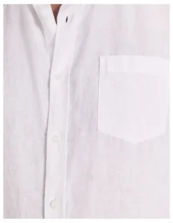 Sportscraft Short Sleeve Linen Shirt in White