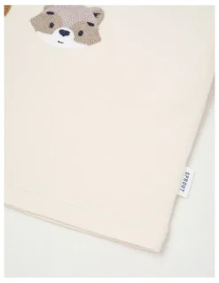 Sprout Animal Face Boxy T-Shirt in Bone