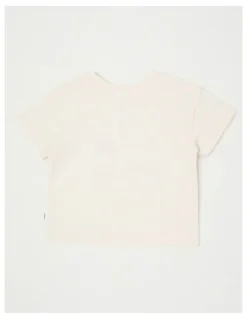Sprout Animal Face Boxy T-Shirt in Bone