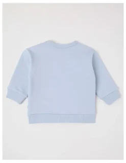 Sprout Applique Farm Sweat Top in Bluestone