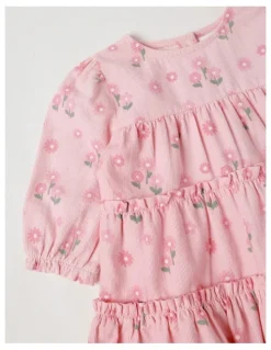 Sprout Baby Cord Tiered Dress in Blush