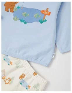 Sprout Bear Lake Sweat Top & Legging Set in Bluestone