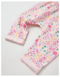 Sprout Bow Front Floral Trackpants in Blush