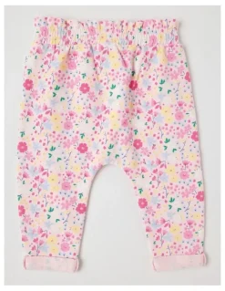 Sprout Bow Front Floral Trackpants in Blush