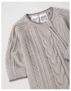 Sprout Cable Knit Zip Coverall in Grey