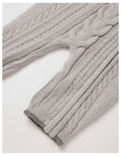 Sprout Cable Knit Zip Coverall in Grey