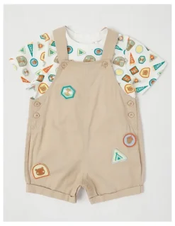 Sprout Camping Bardge Woven Overall Set in Beige