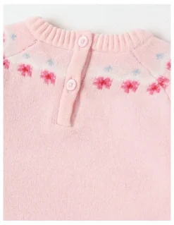 Sprout Chenille Fairisle Flower Top & Legging Set in Blush