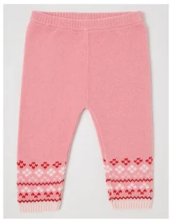 Sprout Chenille Heart & Flower Fair Isle Top & Legging Set in Blush