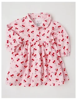 Sprout Cherry Babycord Pocket Dress in Blush
