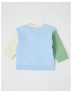 Sprout Colour Block Applique Crew Sweat Top in Assorted