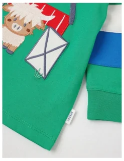 Sprout Colour Block Sleeve Barnyard T/Shirt in Bright Green