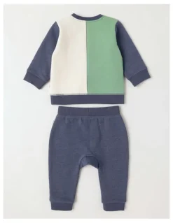 Sprout Colour Block Tracksuit Set in Indigo