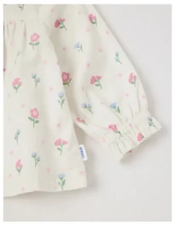 Sprout Cord Floral Top in Cream