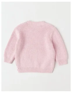Sprout Crew Knit Jumper in Light Pink