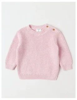 Sprout Crew Knit Jumper in Light Pink