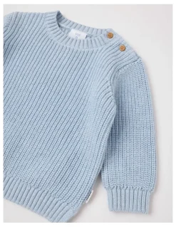 Sprout Crew Neck Knit Jumper in Light Blue Marle