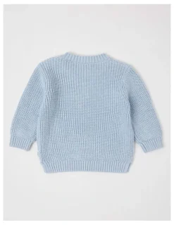 Sprout Crew Neck Knit Jumper in Light Blue Marle